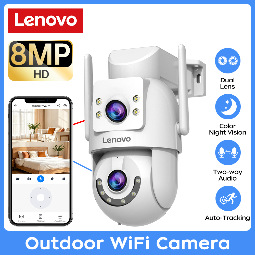 Cctv Camera System 8 Camera Wireless - Telecamera di Sorveglianza Esterna Lenovo 8MP