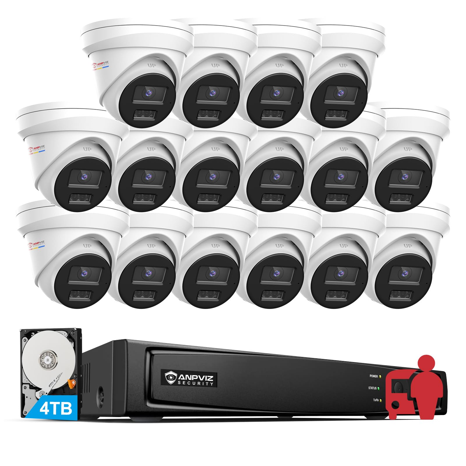 Nvr 16 Channel 4K H265 - Anpviz 16CH 4K PoE Sistema di