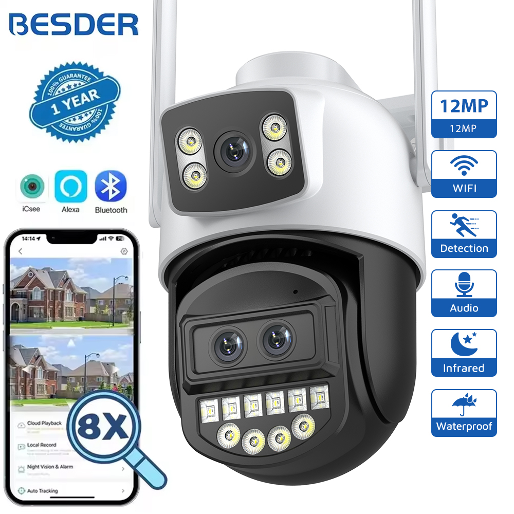 Cctv Camera System 8 Camera Wireless - BESDER Telecamera Wifi PTZ 12MP 6K