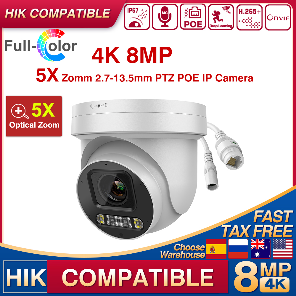 Hikvision Ip Camera 8Mp Dome - Telecamera IP di sicurezza PTZ 4K