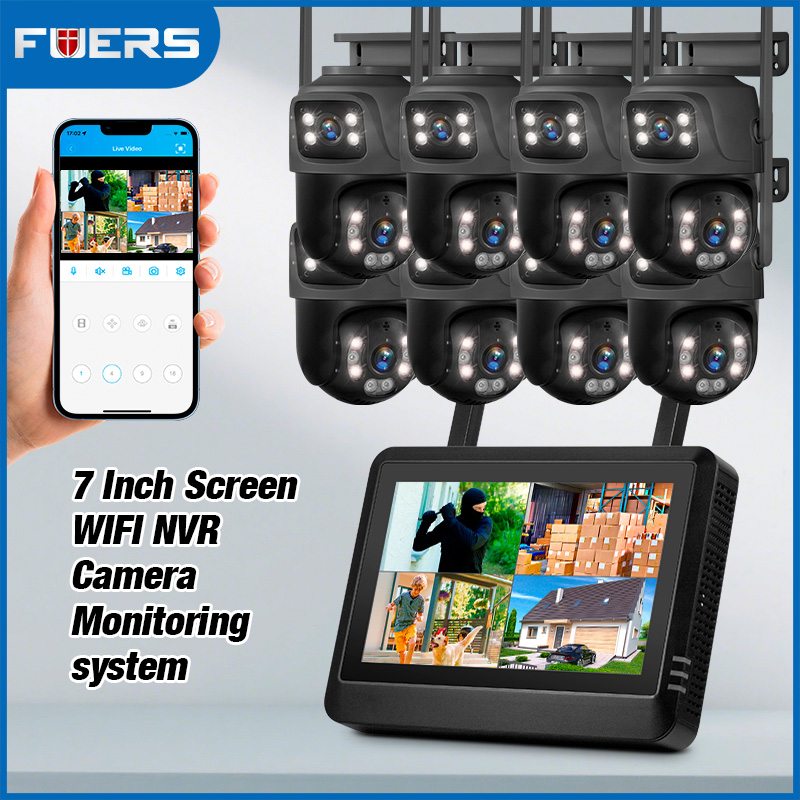 Cctv Camera System 8 Camera Wireless - FUERS Schermo NVR da 7 pollici