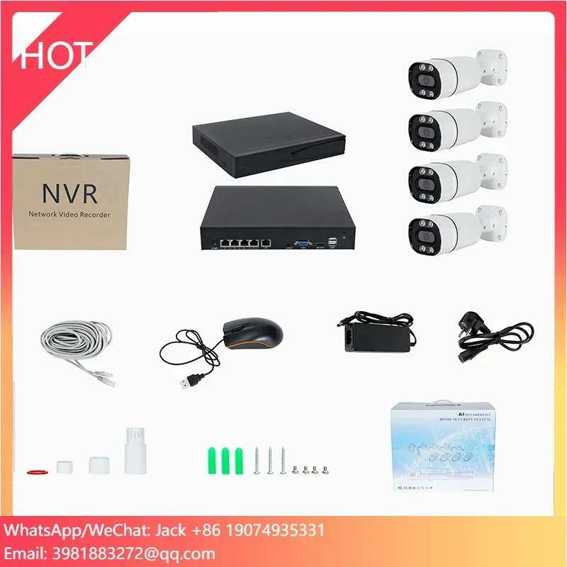 Nvr Kit 4 Camera 5Mp Poe - Kit NVR 4CH con Rilevamento Umano