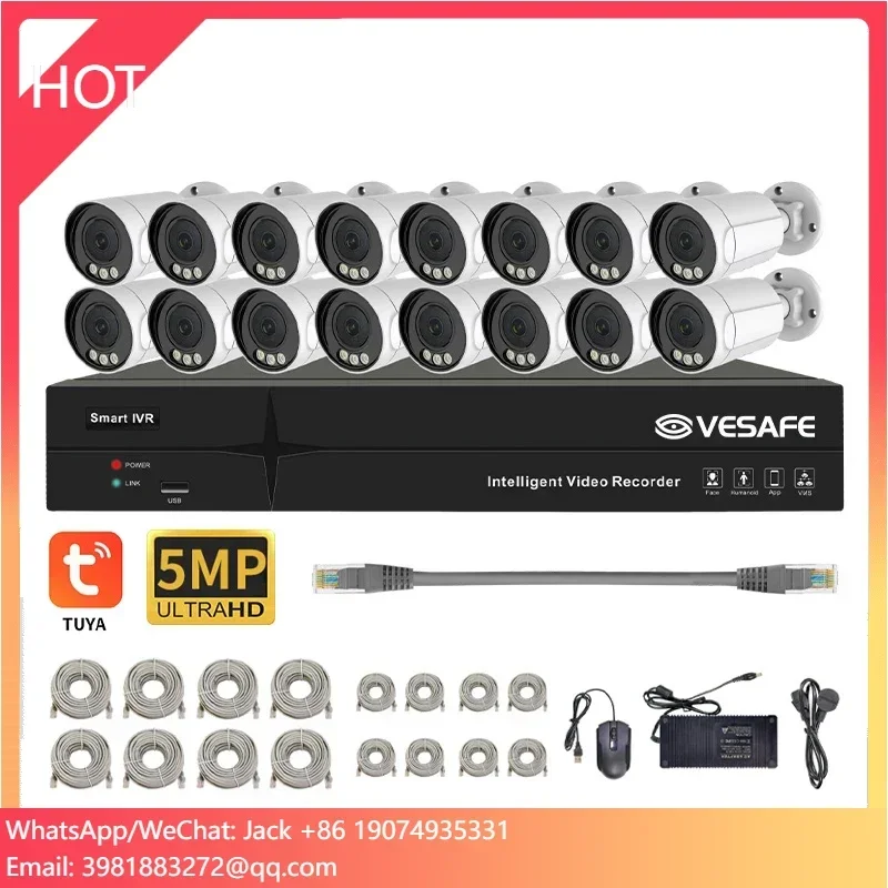 Nvr Kit 4 Camera 5Mp Poe - VESAFE Kit di Sorveglianza Esterna Tuya