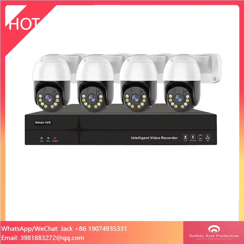 Nvr Kit 4 Camera 5Mp Poe - Set di Telecamere IP Dome a