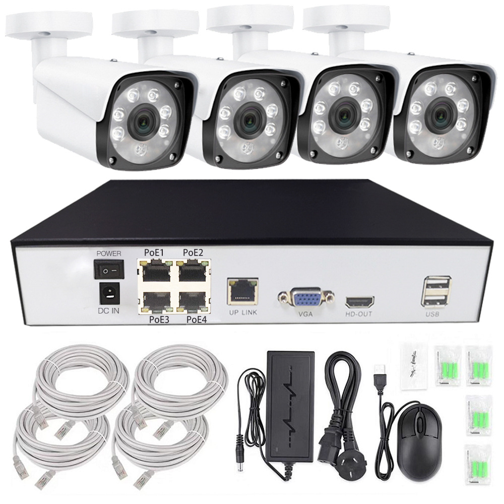 Nvr Kit 4 Camera 5Mp Poe - Kit di Videosorveglianza AI con NVR