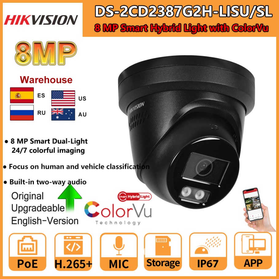 Hikvision Ip Camera 8Mp Dome - Telecamera IP Hikvision 8MP DS-2CD2387G2H-LISU/SL Smart