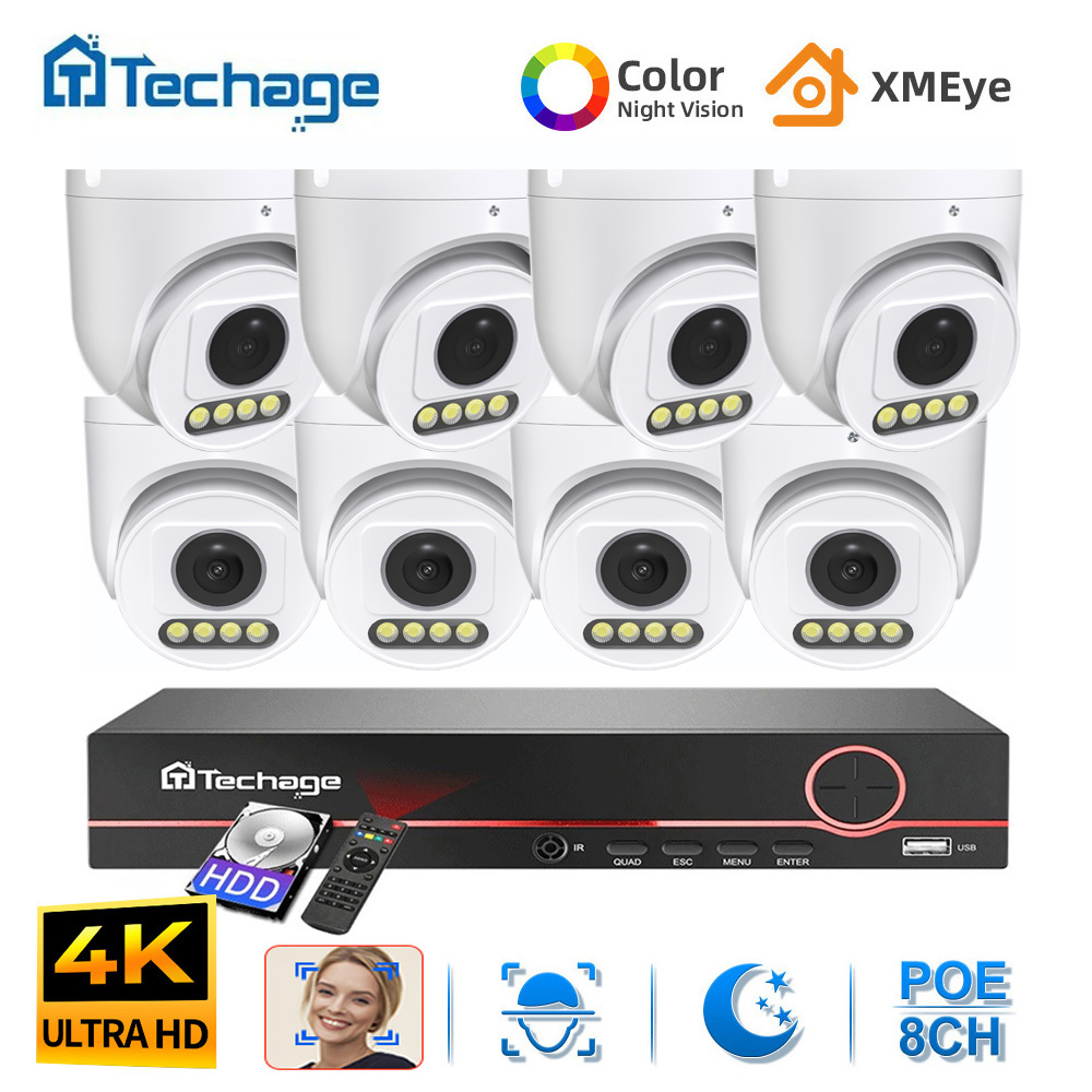 Poe Security Camera 8Mp 4K - Sistema di Telecamere di Sicurezza POE