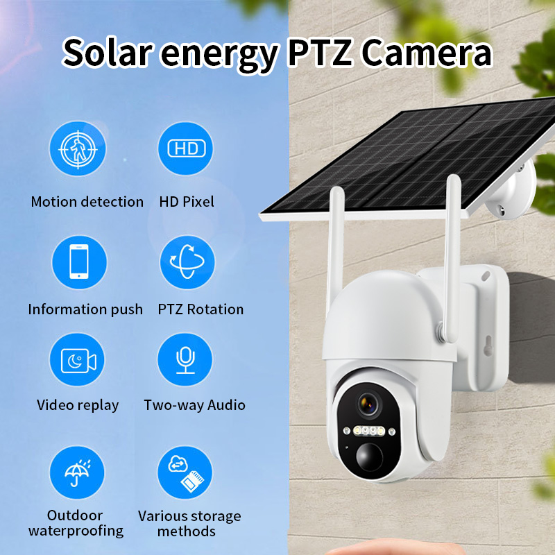 Security Camera System Solar 4G - Telecamera Dome PTZ Wireless 4G/IP 4MP