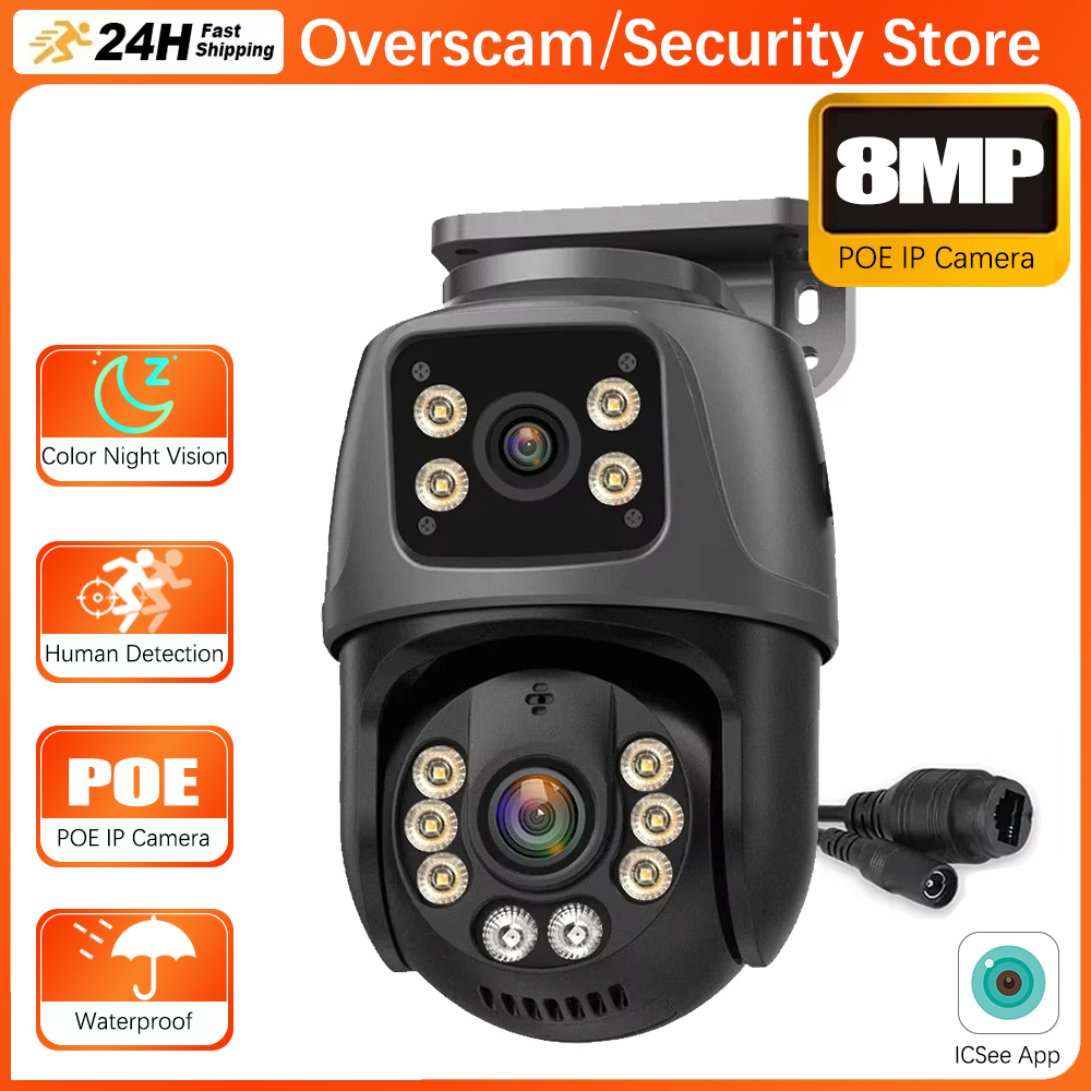 Ip Camera 4K 8Mp Outdoor Ptz - Telecamera di sorveglianza di rete POE