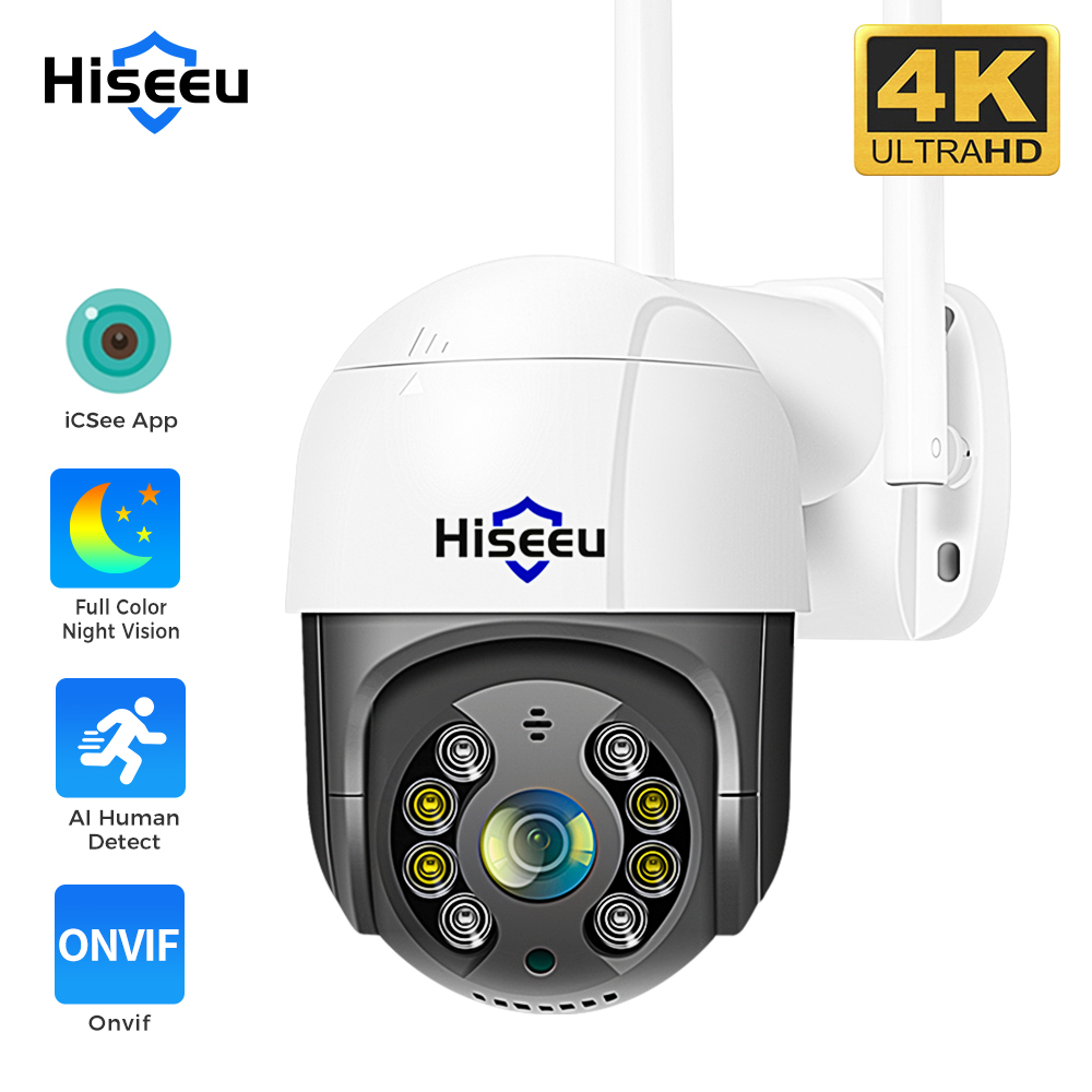 Ip Camera 4K 8Mp Outdoor Ptz - Hiseeu 4K 8MP Smart Wifi PTZ