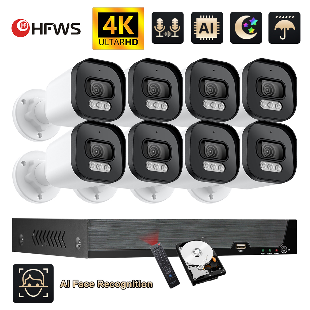 Cctv Nvr System 8 Channel 4K Poe - Kit sistema di sicurezza telecamera cctv