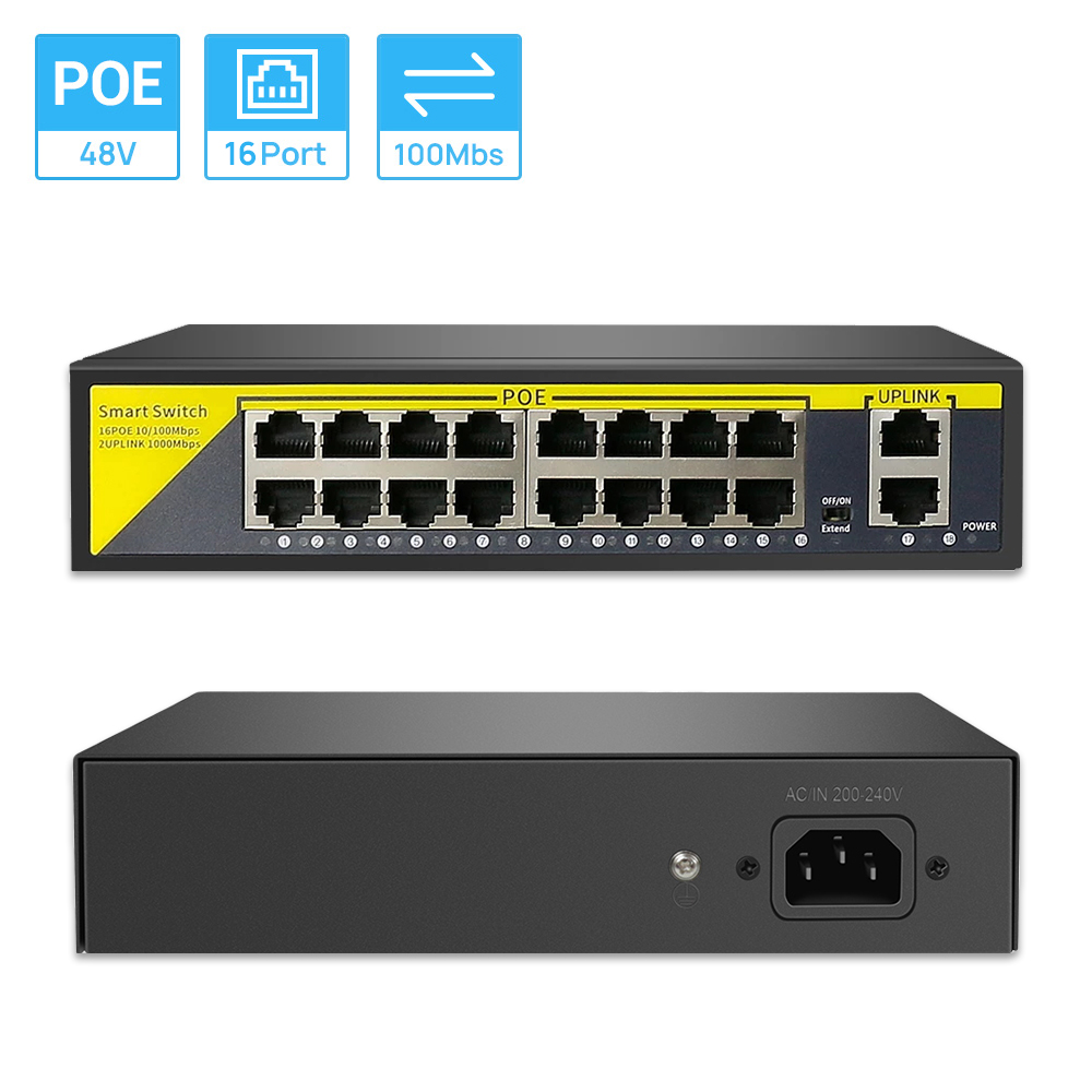 Switch POE 16CH 2 porte Ethern - Nvr Poe Switch 16 Port recensione e prezzo
