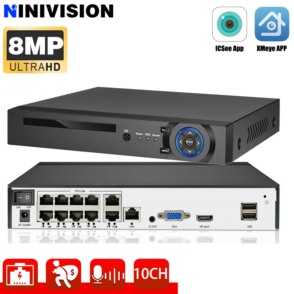 10CH 8CH 4K 8MP POE NVR XMeye  - Nvr 16 Channel 4K H265 recensione e prezzo