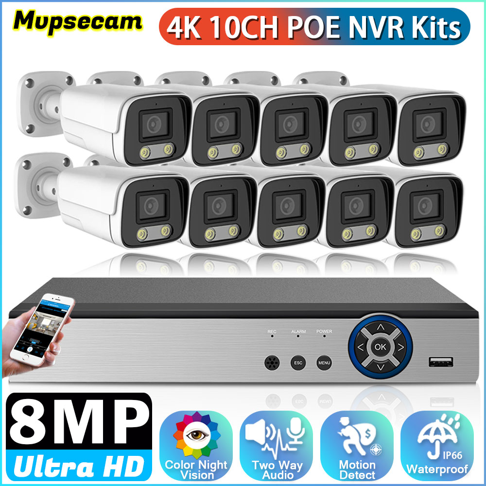 10CH 8MP HD videosorveglianza  - Poe Security Camera 8Mp 4K recensione e prezzo