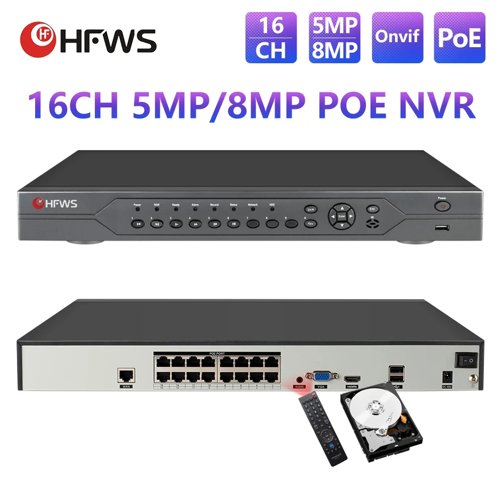 HFWVISION 16CH 8MP 4K CCTV Reg - Nvr 16 Channel 4K H265 recensione e prezzo