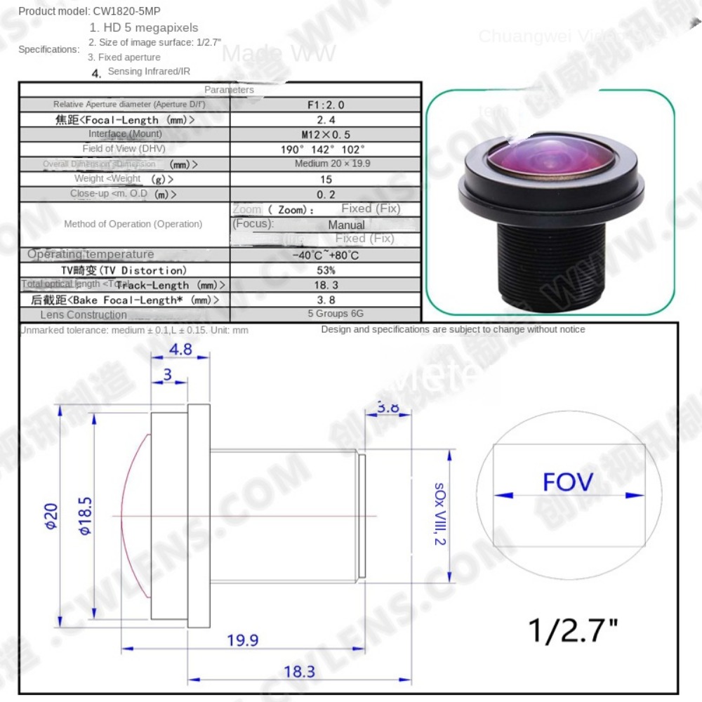 Obiettivo Fisheye da 1.8mm 5MP - Cctv Camera 180 Degree Panoramic recensione e prezzo