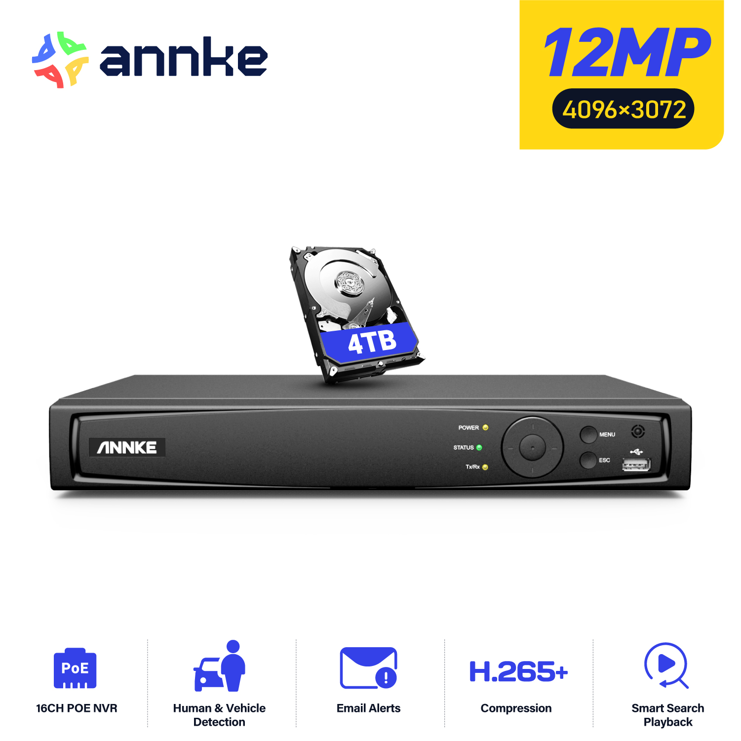 ANNKE 12MP POE NVR Videoregist - Dahua Nvr 16 Channel recensione e prezzo