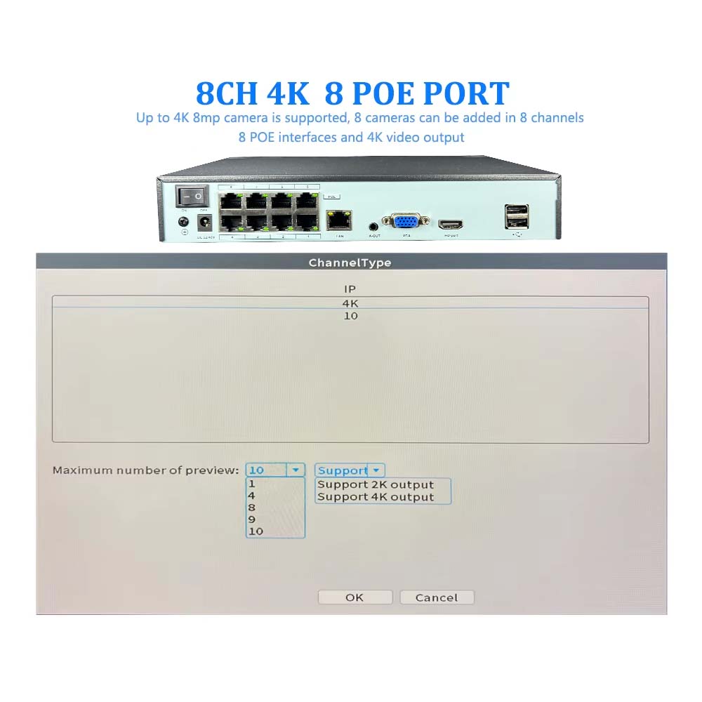 NVR 4K 10CH 4/8 Porte POE per  - Poe Security Camera 8Mp 4K recensione e prezzo