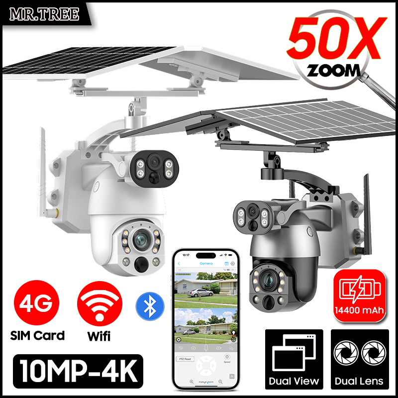 4K 50X Zoom ottico Doppia lent - Security Camera System Solar 4G recensione e prezzo