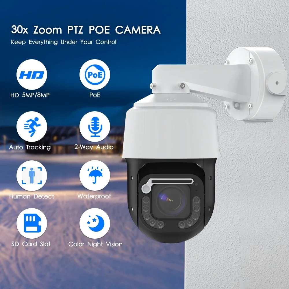 Telecamera IP PTZ POE 8MP con  - Ptz Camera 30X Zoom Poe recensione e prezzo